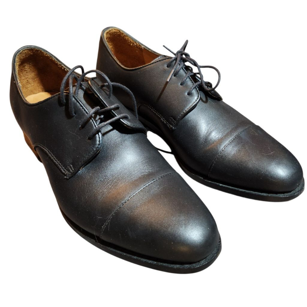 J.Crew Mens Black Leather Oxfords Shoes Size 10